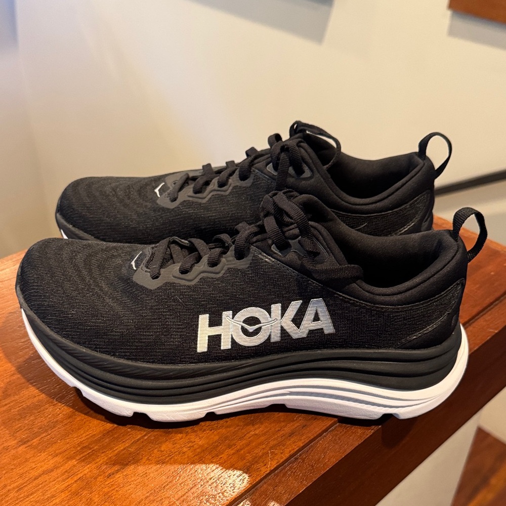HOKA W Gaviota 5 Black & White Running Shoes NWOT